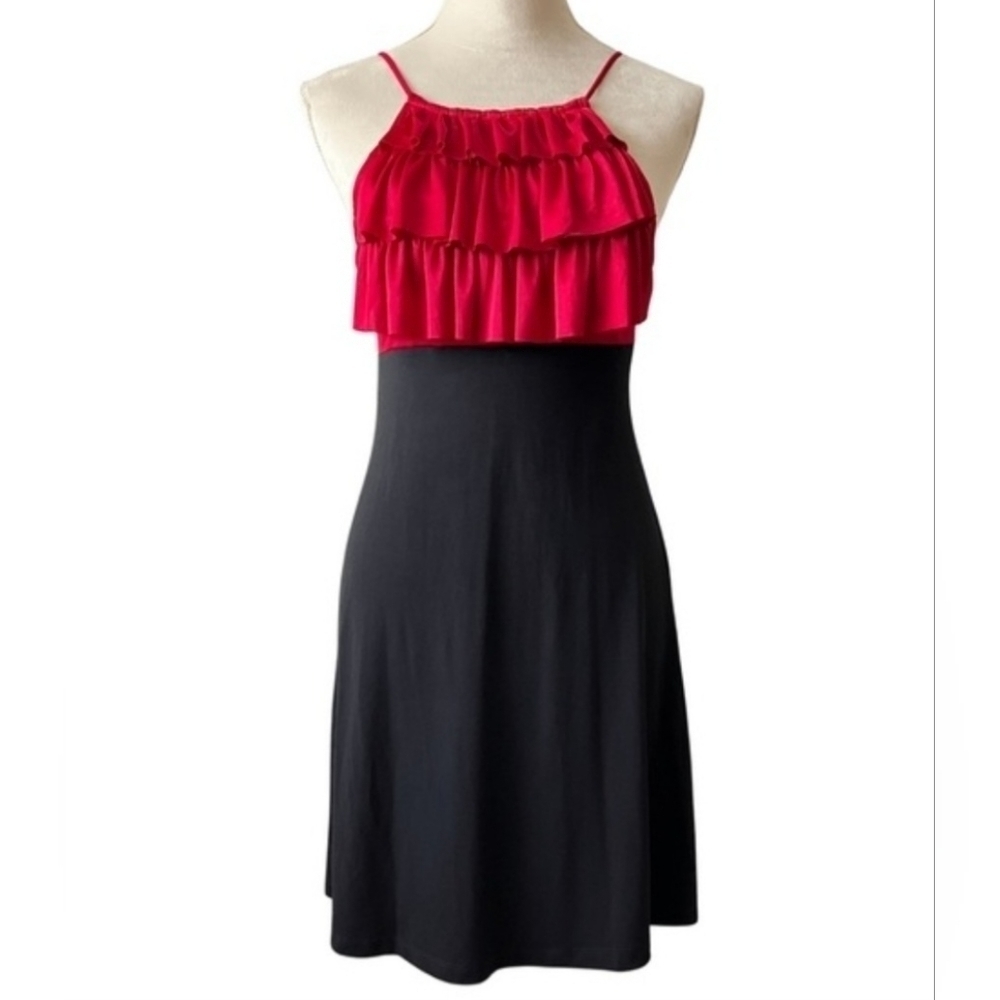 Sweet Storm Red Ruffle Tiered Holiday Party Dress - Size M